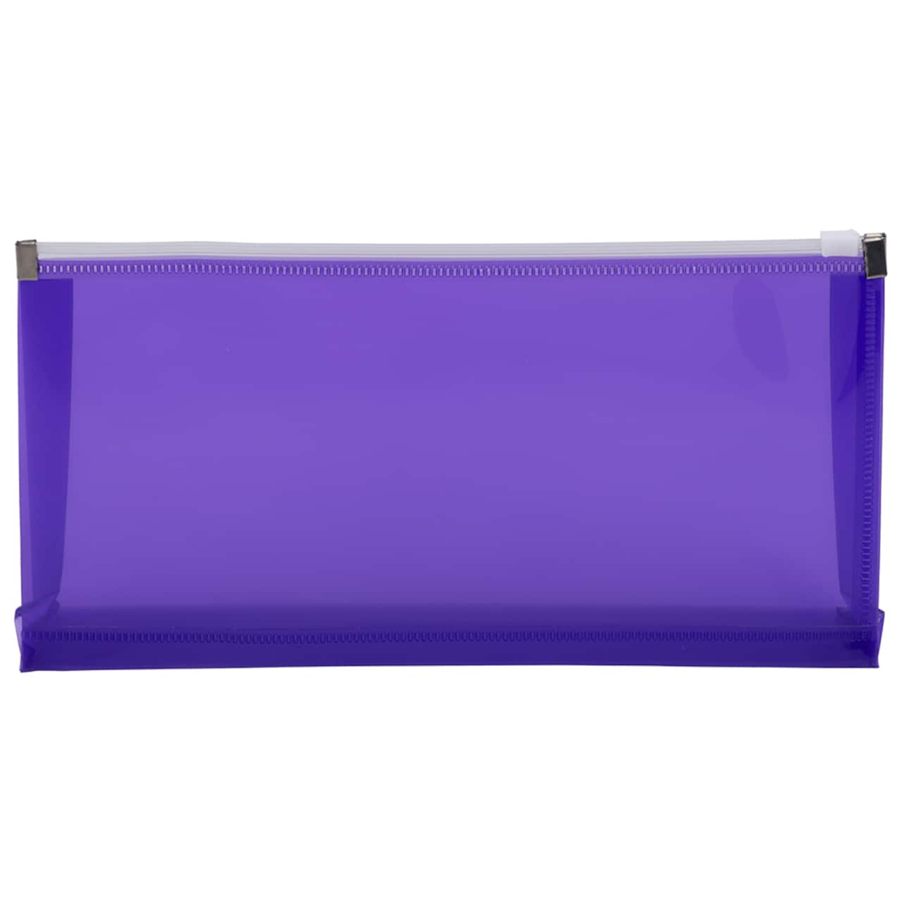 JAM Paper 5'' x 10'' Clear Plastic Pencil Pouch with Zip Closure, 12ct.